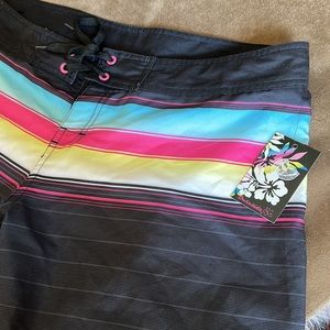 Burnside *NWT* Men’s Multi-Color Striped Swim Board Shorts
